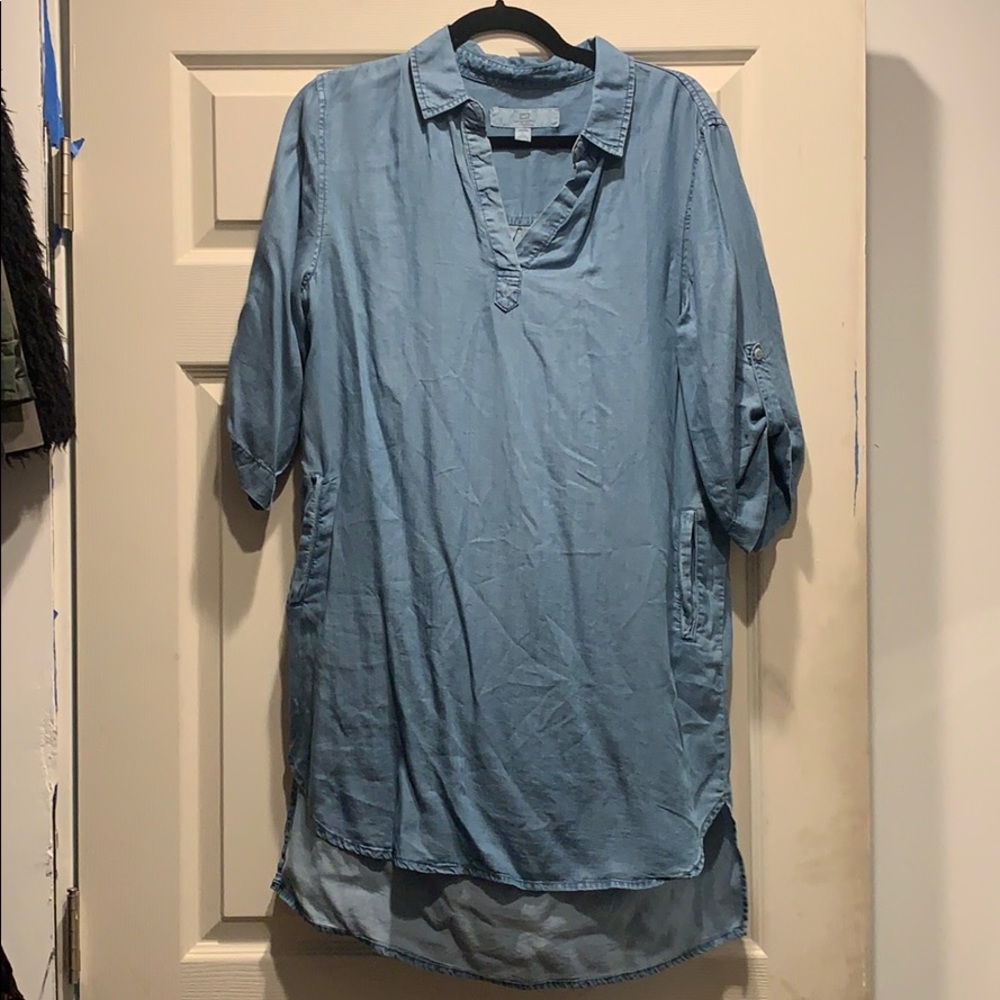 Chambray shift dress